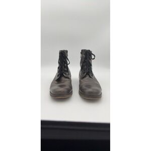 ROAN Footwear Doric Mens Size 12 Leather Ankle Boots Lace Up Side Zip Gray